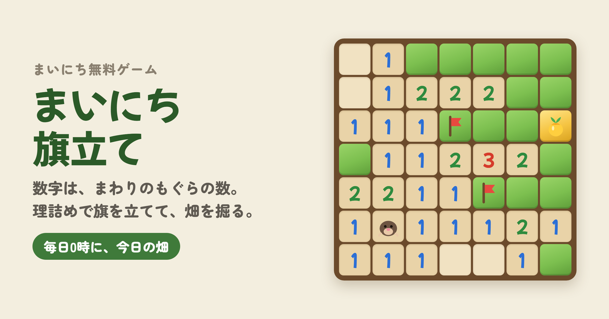 まいにち旗立てのゲーム画面