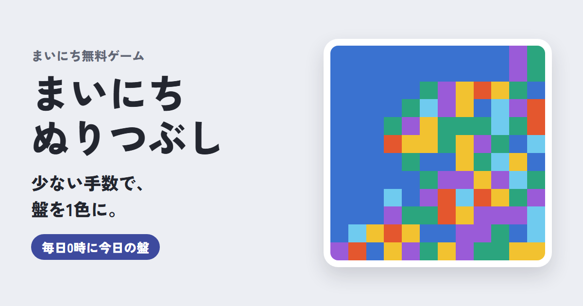 まいにちぬりつぶしのゲーム画面