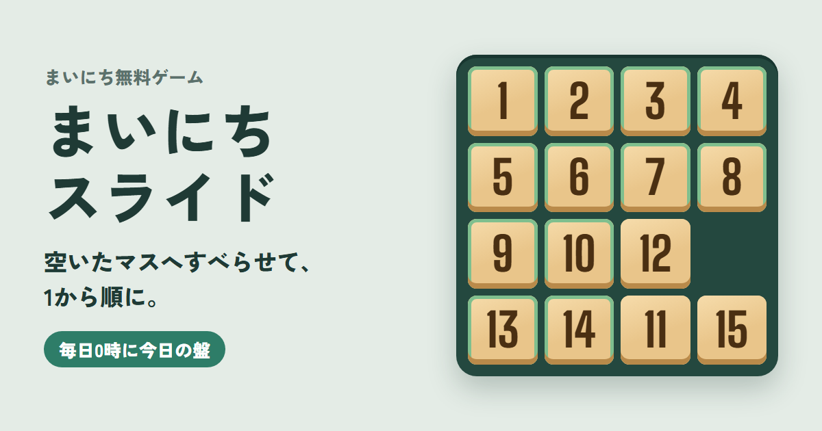 まいにちスライドのゲーム画面