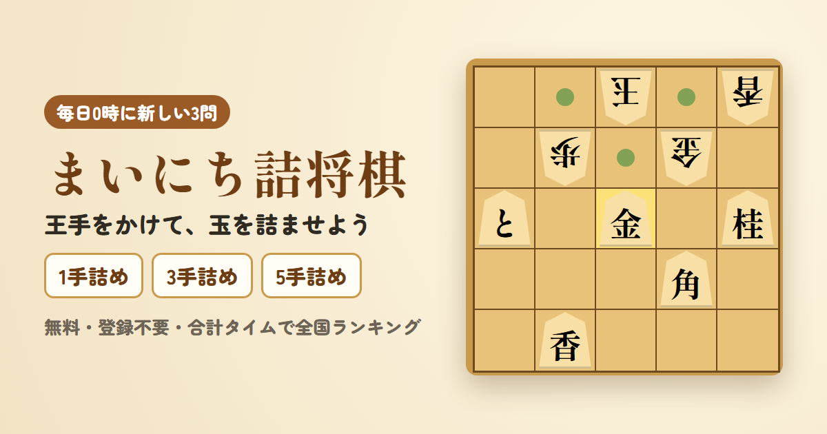 まいにち詰将棋のゲーム画面